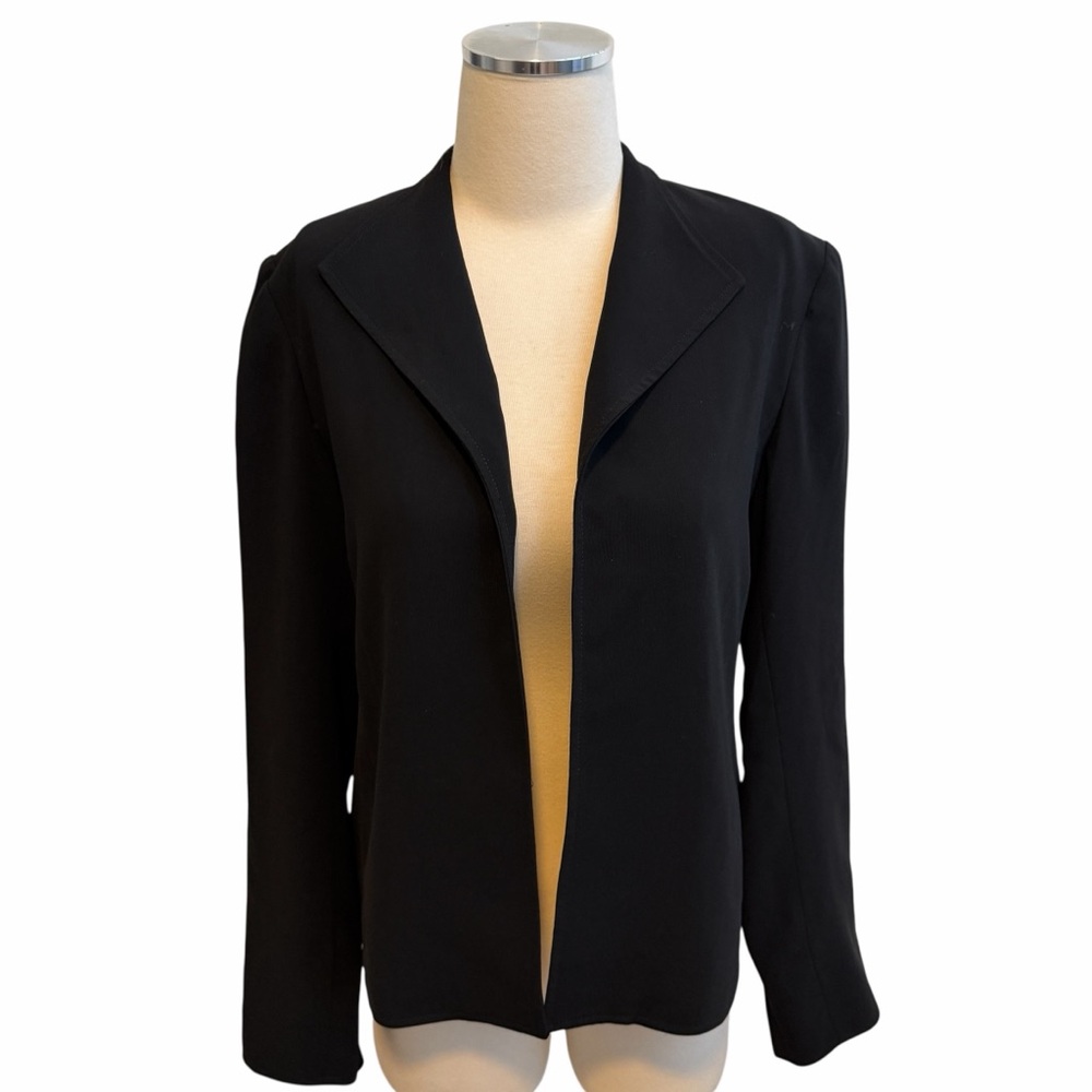 Peck & Peck Black Open-Front Tailored Blazer Sz 4